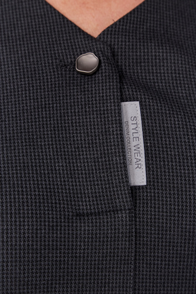 Платье из трикотажа с воротником на стойке и нагрудными вытачками Algranda А4012 - фото 3