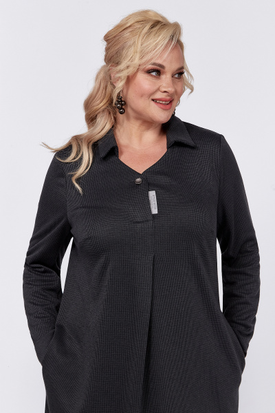 Платье из трикотажа с воротником на стойке и нагрудными вытачками Algranda А4012 - фото 6