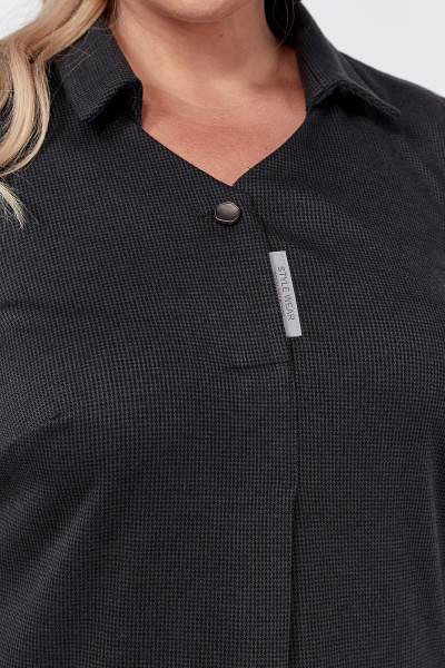 Платье из трикотажа с воротником на стойке и нагрудными вытачками Algranda А4012 - фото 7