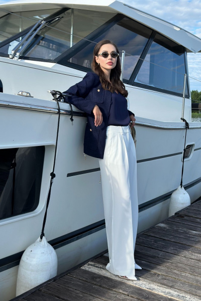 Платье из костюмного твида с накладными карманами и наклонной кокеткой Urs 24-389-2 - фото 2