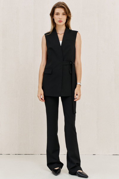 Демисезонные брюки с функцкарманами и зауженным низом LeNata 11451 черный - фото 10