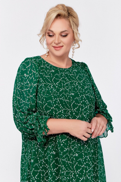 Платье А-силуэта из шифона с рукавом 7/8 и рюшей Swallow 767 - фото 7