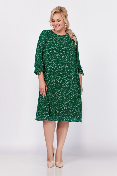 Платье А-силуэта из шифона с рукавом 7/8 и рюшей Swallow 767 - фото 4