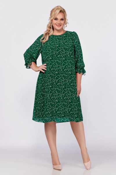 Платье А-силуэта из шифона с рукавом 7/8 и рюшей Swallow 767 - фото 2
