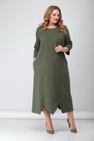 Платье БАГРЯНИЦА 5017 зеленый - фото 1
