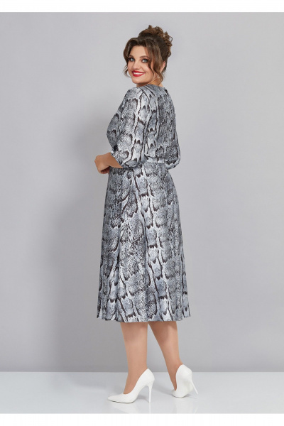 Платье из принтованного атласа с резинкой и бантами Mira Fashion 5441 - фото 3