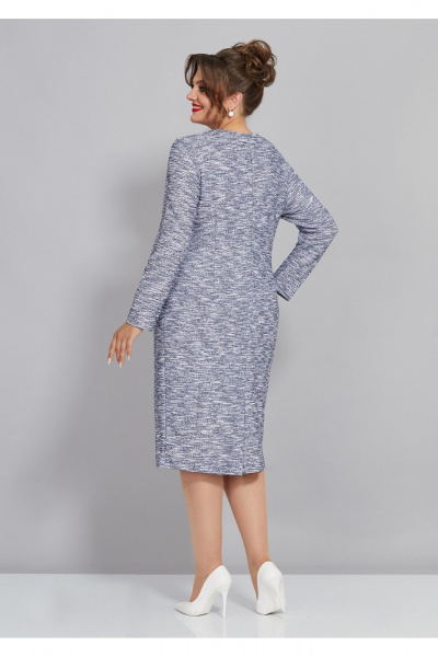 Элегантное платье с полу-рельефами и пуговицами Mira Fashion 5463 - фото 3