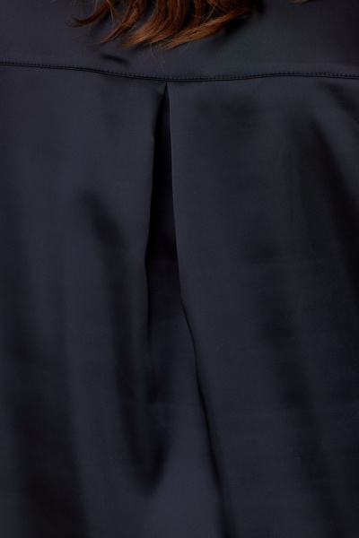 Рубашка из атласа с воротником-стойкой и рукавами-трансформерами Abbi 4044 черный - фото 7