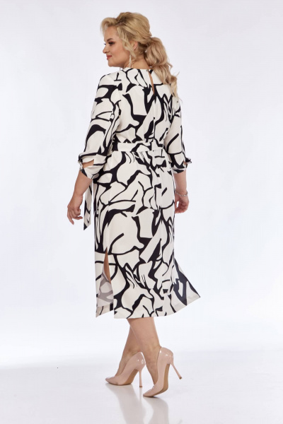 Длинное платье с абстрактным принтом и свободным кроем на каждый день Tensi 381 - фото 5