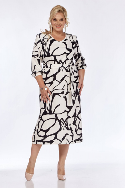 Длинное платье с абстрактным принтом и свободным кроем на каждый день Tensi 381 - фото 1