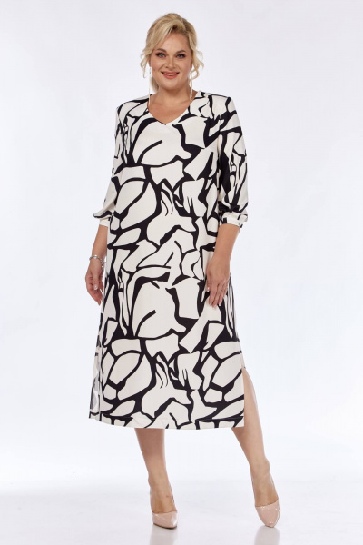 Длинное платье с абстрактным принтом и свободным кроем на каждый день Tensi 381 - фото 2