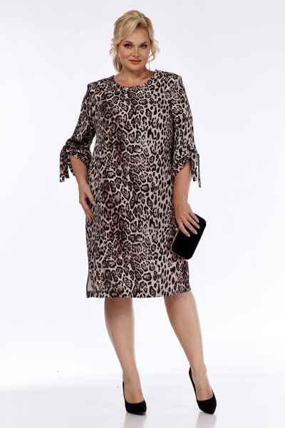 Элегантное платье прямого силуэта из стрейчева из текстиля с демонстрацией комфорта Tensi 382 - фото 1