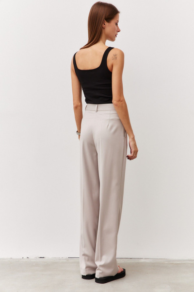 Джемпер прилегающего силуэта из хлопкового трикотажа с коротким топом Luitui R5065 черный - фото 2