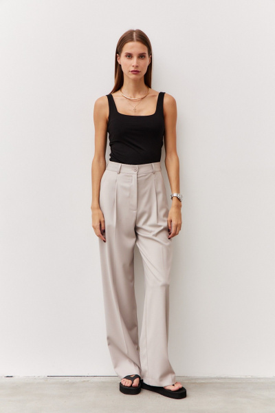 Джемпер прилегающего силуэта из хлопкового трикотажа с коротким топом Luitui R5065 черный - фото 1