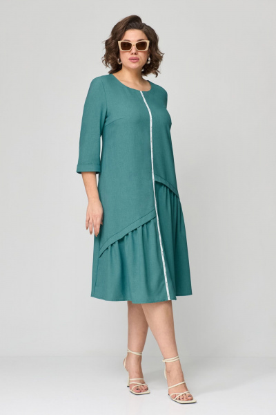 Платье А-образного силуэта из хлопка с карманами и асимметричным кроем Орхидея 1271-1 - фото 3