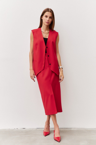 Жилет прямого силуэта из костюмной ткани с застежкой на кнопки Luitui R3013.4 - фото 4