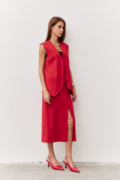 Жилет прямого силуэта из костюмной ткани с застежкой на кнопки Luitui R3013.4 - фото 3