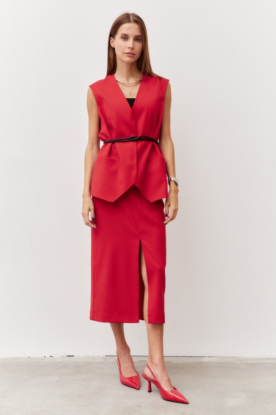 Жилет прямого силуэта из костюмной ткани с застежкой на кнопки Luitui R3013.4 - фото 1