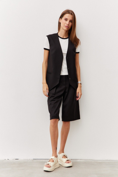 Жилет прямого силуэта из костюмной ткани с застежкой на кнопки Luitui R3013.1 - фото 6