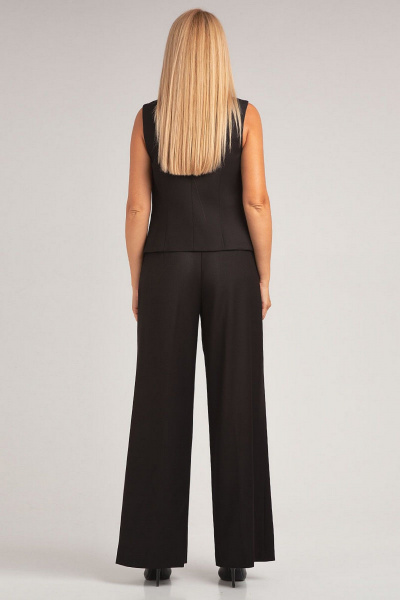 Асимметричный жилет двубортный с V-образным вырезом и подкладкой IVARI 207 черный - фото 7