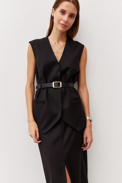 Жилет прямого силуэта из костюмной ткани с застежкой на кнопки Luitui R3013.1 - фото 2