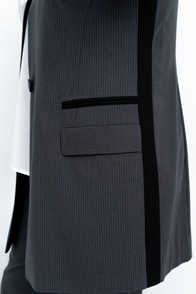 Классический комплект тройка из текстиля для офиса Aira Style 24-27 графит-серый - фото 5