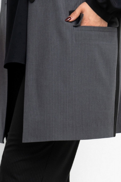 Классический тройка комплект из текстиля для офиса Aira Style 24-27/А черный-серый - фото 3