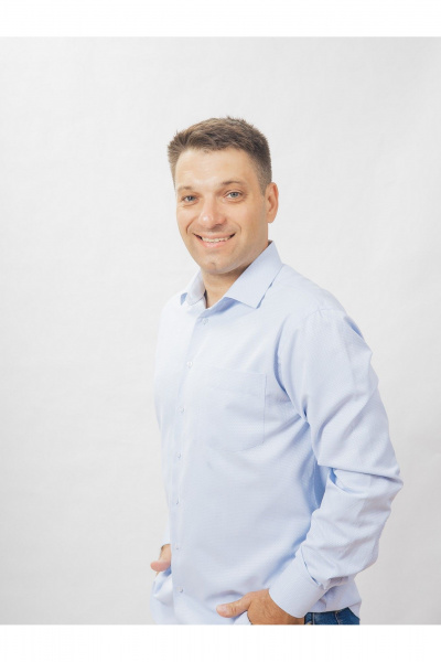 Круглогодичная рубашка классическая из хлопка с принтом Nadex 01-047312/520-24 голубой - фото 8