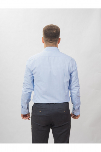 Круглогодичная slim рубашка из хлопка с принтом Nadex 01-047411/520-24 голубой - фото 7