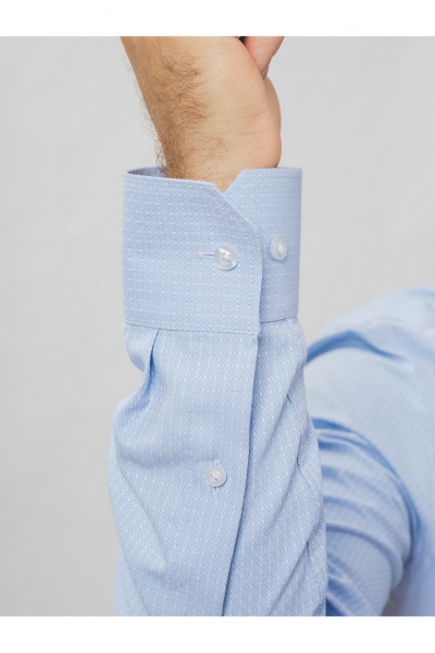 Круглогодичная slim рубашка из хлопка с принтом Nadex 01-047411/520-24 голубой - фото 6