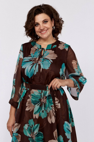 Платье из шифона с принтом и прозрачной подкладкой Koketka i K 1165 - фото 11