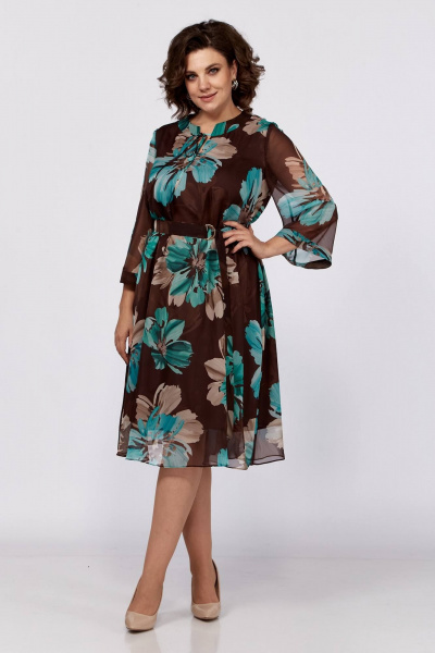 Платье из шифона с принтом и прозрачной подкладкой Koketka i K 1165 - фото 10