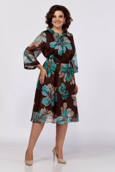 Платье из шифона с принтом и прозрачной подкладкой Koketka i K 1165 - фото 9