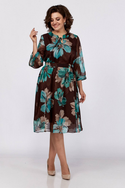 Платье из шифона с принтом и прозрачной подкладкой Koketka i K 1165 - фото 8