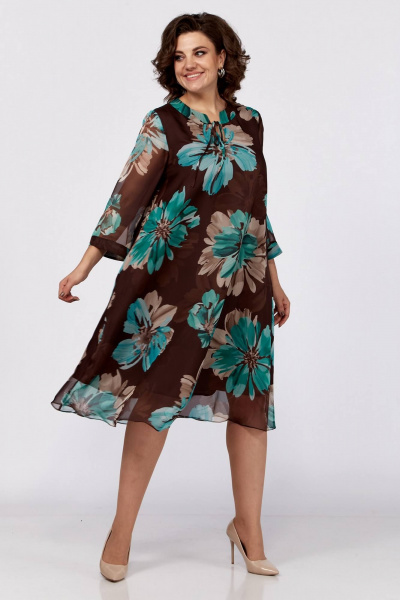 Платье из шифона с принтом и прозрачной подкладкой Koketka i K 1165 - фото 7