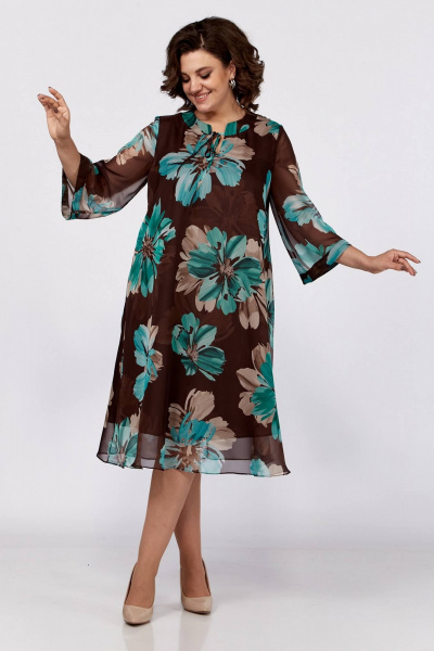 Платье из шифона с принтом и прозрачной подкладкой Koketka i K 1165 - фото 6