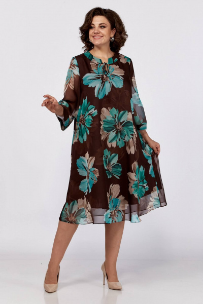 Платье из шифона с принтом и прозрачной подкладкой Koketka i K 1165 - фото 5