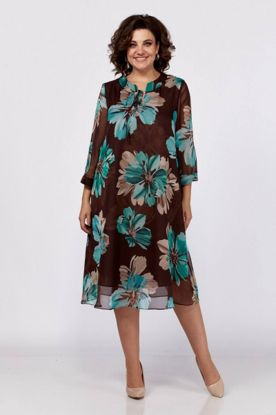 Платье из шифона с принтом и прозрачной подкладкой Koketka i K 1165 - фото 1