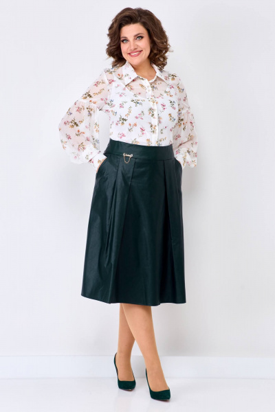 Жакет и юбка комплект из экокожи на демисезон Solomeya Lux 852/952 - фото 8