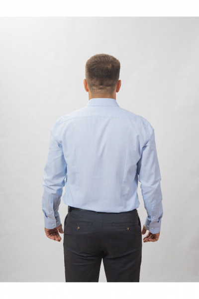 Круглогодичная slim рубашка из хлопка с гладью Nadex 01-088511/201-24 небесно-голубой - фото 5