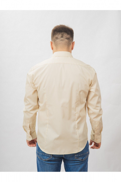Круглогодичная slim рубашка из хлопка с гладью Nadex 01-088511/204-24 латте - фото 7