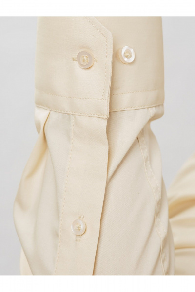 Круглогодичная slim рубашка из хлопка с гладью Nadex 01-088511/204-24 латте - фото 6