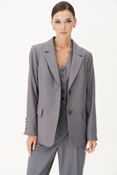 Классический жакет расширенного силуэта с клапаном Fantazia Mod 4868 - фото 2