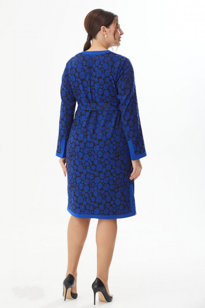 Деловое платье из текстиля с нагрудными вытачками Lady Style Classic 2155/1 синий - фото 2