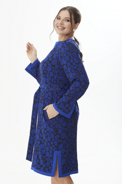 Деловое платье из текстиля с нагрудными вытачками Lady Style Classic 2155/1 синий - фото 4