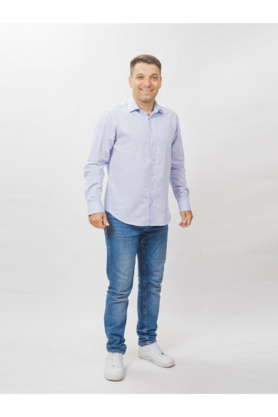 Круглогодичная normal рубашка из хлопка с принтом Nadex 01-088812/501-24 голубой - фото 2