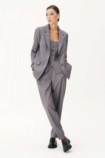 Зауженные брюки с высокой посадкой и классическими деталями Fantazia Mod 4873 - фото 2