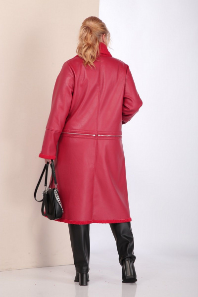 Пальто трансформер из эко-кожи с функцией отстегивания Celentano 2077.2 алый - фото 6
