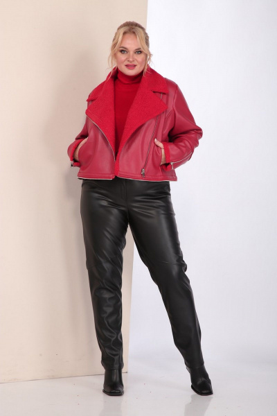 Пальто трансформер из эко-кожи с функцией отстегивания Celentano 2077.2 алый - фото 2