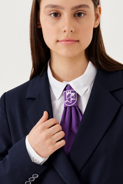 Жакет для девочки с застежкой на петли и карманами Panda Kids 264431-170 Синий - фото 5